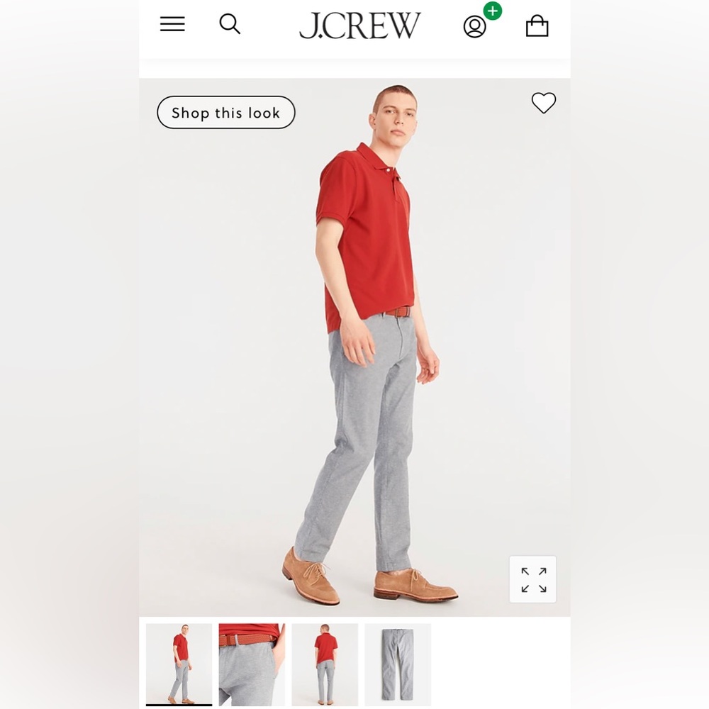 J. Crew 484 Slim-fit chino pant in stretch slub cotton blend In Salt Grey 30x30